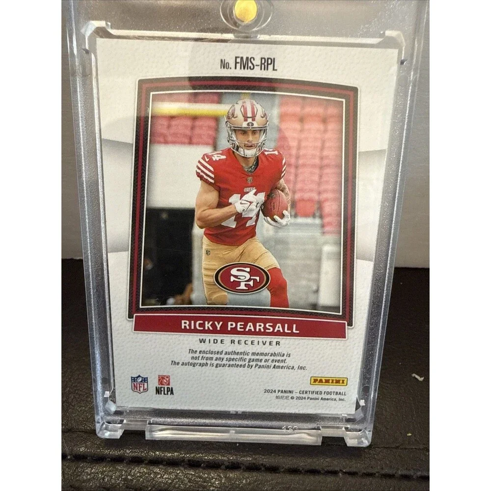 2024 Panini Certified Ricky Pearsall Freshman Fabric RC Patch Auto#'d/299